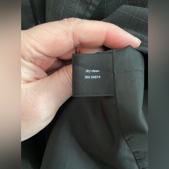 VINTAGE KNOT FRONT TIE The Limited Blazer Dark Grey & Beige Pinstripes Preppy - Picture 14 of 17